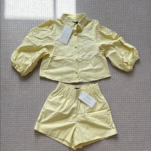 Pastel Yellow Button-Up Set